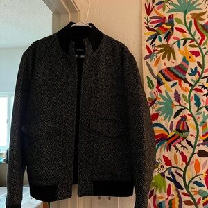 Express herringbone bomber jacket